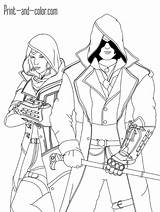 Creed Syndicate Dibujos Frye Sketch Evie Héroe Unidad Onlinecoloringpages sketch template