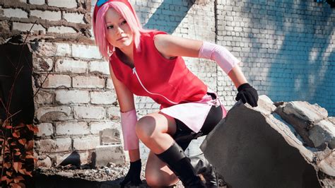 Wallpaper Cosplay Model Anime Naruto Shippuuden Fashion Pink