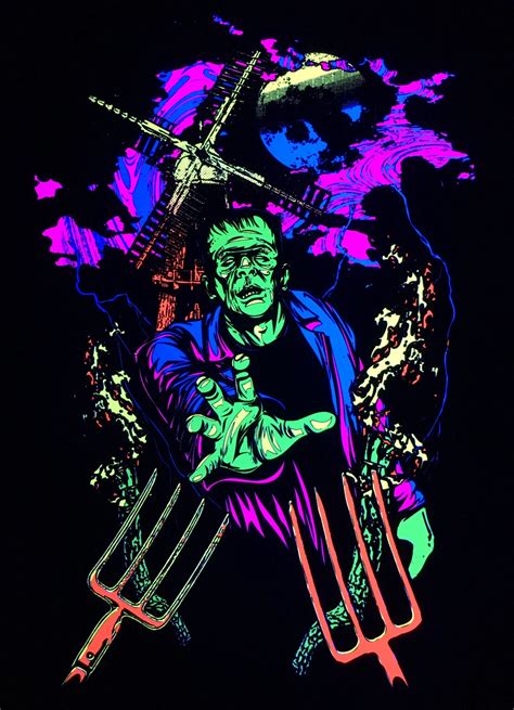 frankenstein s monster flocked blacklight poster