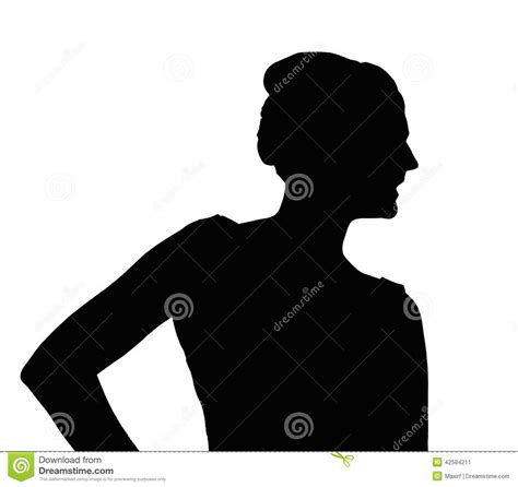 Silhouette Of Slim Girl Posing At Beauty Pageant Stock