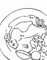 Coloring Pages Seafood Getcolorings sketch template
