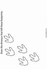 Coloring Dinosaur Footprints Popular sketch template