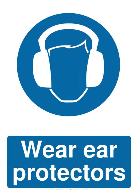 ear protection signs poster template