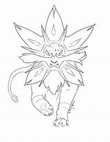 Solgaleo Pokemon Lineart sketch template