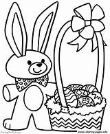 Basket Coloring Bunny Easter Pages Printable Color Print sketch template