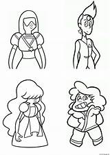 Steven Universe Coloring Sapphire Pages Pearl Garnet Printable sketch template