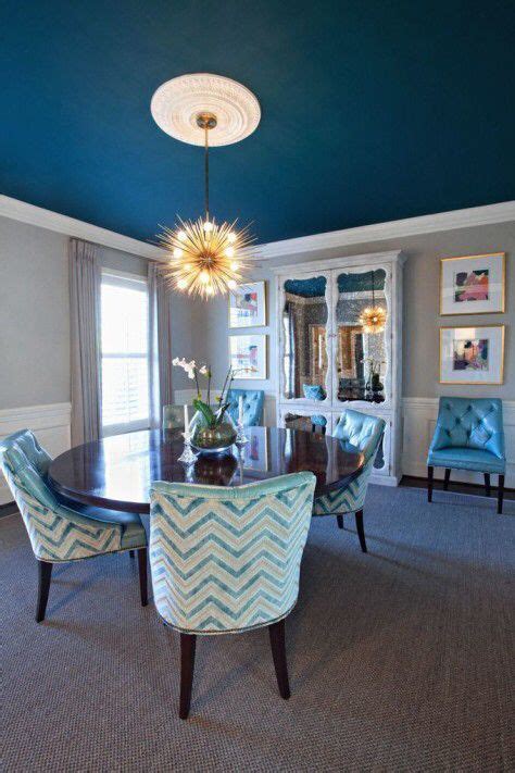 ideas  decorar una sala de estar de doble altura blue ceiling