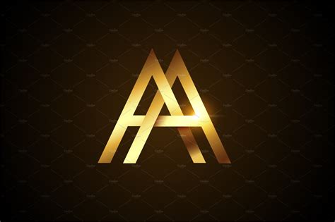 golden aa logo creative illustrator templates creative market