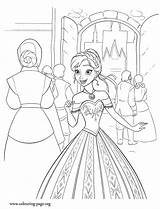 Coloring Anna Frozen Pages Disney Excited Color Sheets Ceremony Colouring Arendelle Printable Princess Book Print Kids Arriving Sheet Amazing Drawing sketch template