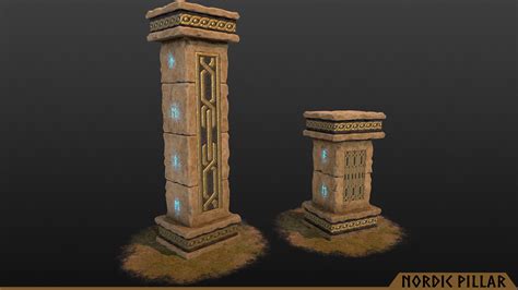 3d Model Nordic Pillars Asset Pack Vr Ar Low Poly Cgtrader