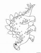 Coloring Stegosaurus Cute Dinosaur Printable Preschoolers sketch template