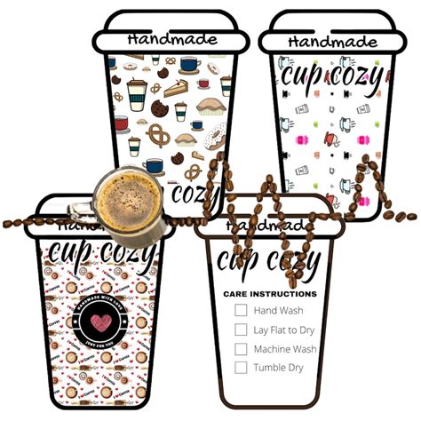 printable cup cozy template   cup sleeve template etsy uk