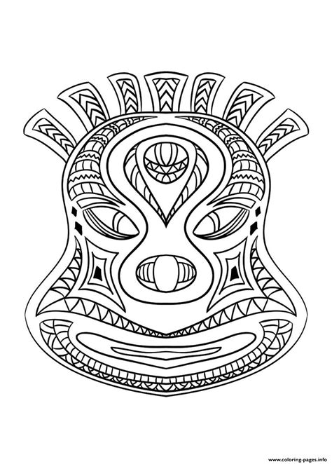 adult african mask  coloring page printable