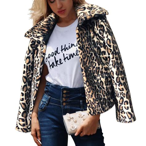2019 winter leopard sexy hooded thicken cotton faux fur