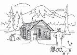 Cabin Log Coloring Pages Woods Lake Adult Lincoln Sketch Template Choose Board Little sketch template