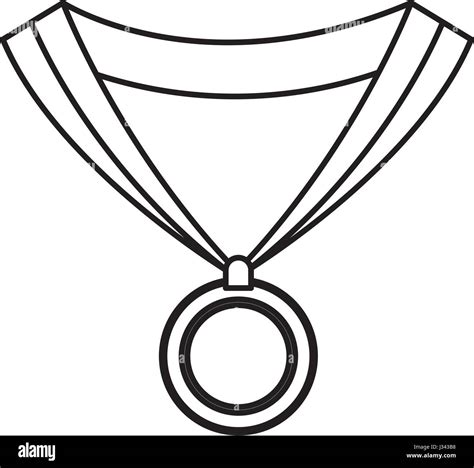 medal award win sport image outline stock vector image art alamy