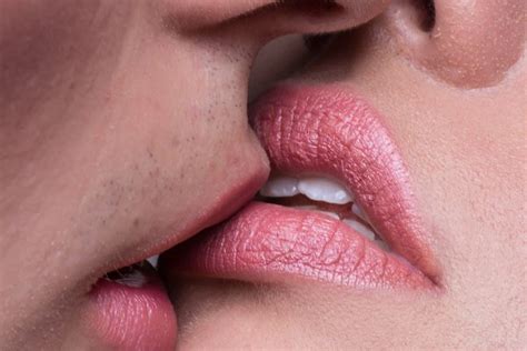 Close Up Two Lips Kissing Sensual High Quality People Images