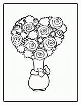 Coloring Bouquet Flower Pages Comments sketch template