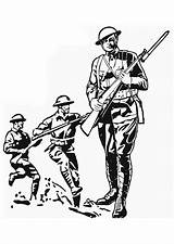 Weltkrieg Erster Malvorlage Soldat sketch template