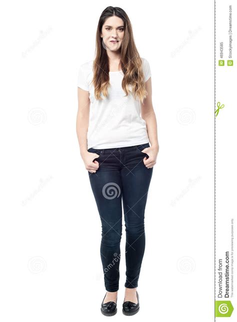 full length portrait  young woman stock image image  standing