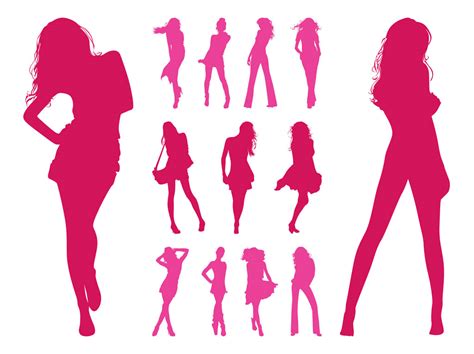 fashion models silhouettes set vector art and graphics