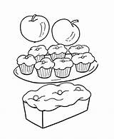 Coloring Pages Cupcakes Baked Goods Sweet Template Comments sketch template