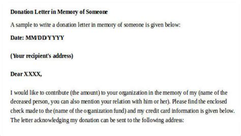 template  memorial donation notification  family sofii