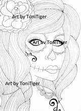 Pages Girl Gangster Skull Template Coloring sketch template