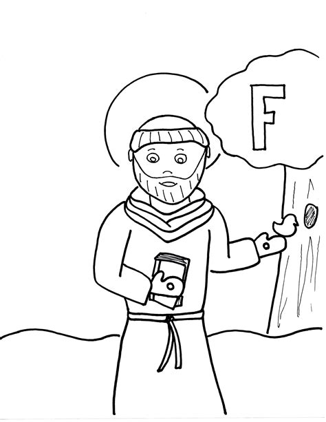 st francis  assisi st francis  assisi coloring page