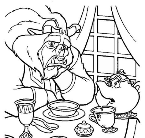 beauty   beast coloring pages  printable beauty