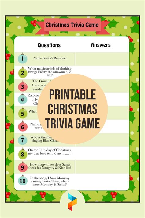 printable christmas trivia game     printablee