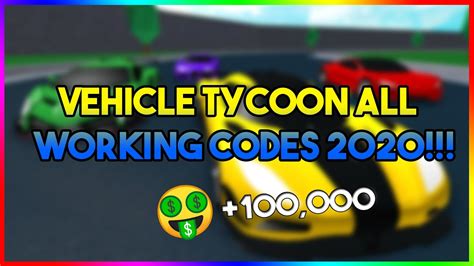 Vehicle Tycoon All Working Codes 2020 Youtube