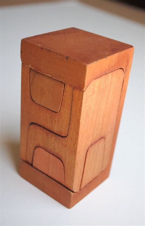 vintage scandinavian toy furniture puzzle set red wood