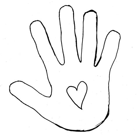 kids handprint coloring page clipart
