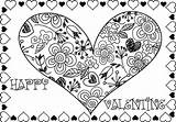 Coloring Pages Valentine Heart February Valentines Adult Detailed Print Disney Happy Hearts Drawing Pdf Color Sheets Printable Girls Kids Modern sketch template