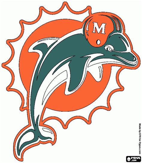 miami dolphin coloring page printable miami dolphin