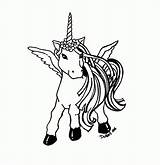 Coloring Unicorn Printable Pages Baby Rainbow Library Clipart sketch template