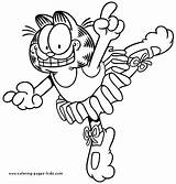 Coloring Pages Garfield Color Cartoon Kids Print sketch template