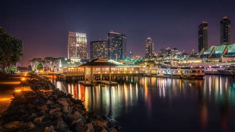 San Diego Night Scene Cities Hd Wallpaper Preview