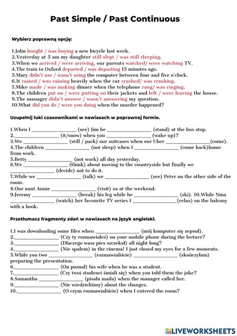 simple  continuous tense worksheet