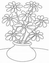 Pot Coloring Flowers Flower Susan Carnation Pages Kids Getcolorings sketch template