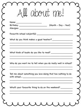 student introduction sheet   french corner tpt