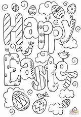 Easter Happy Coloring Doodle Pages Printable Colouring Cute Supercoloring Doodles Bunny Egg Drawings Rabbit Holidays Spring Printables Search Paper Categories sketch template