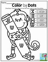 Dots Counting Preschool Printables Mathes 99worksheets Moffattgirls Monkeys sketch template