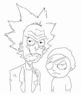 Morty Rick sketch template