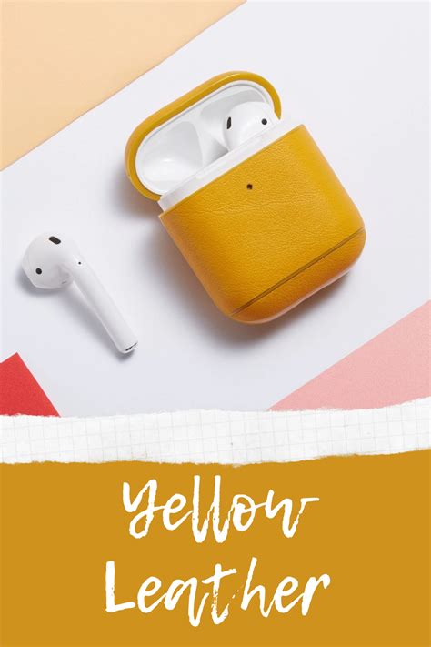 yellow leather airpod case yellow leather yellow case leather