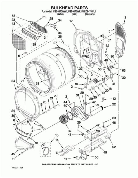 whirlpool dryer wedww parts list whirlpool dryer whirlpool drum parts