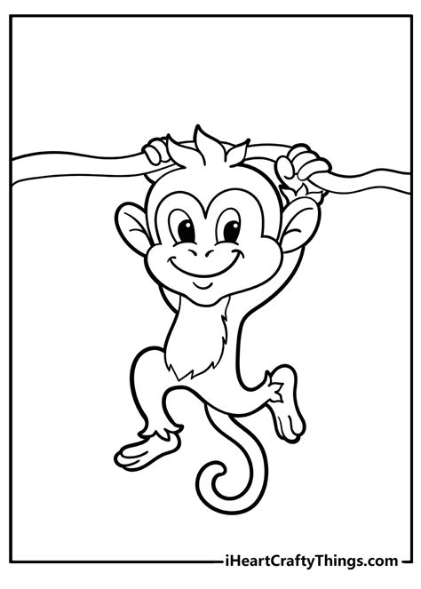 cute monkey printable coloring pages