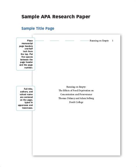 sample research paper templates   research paper