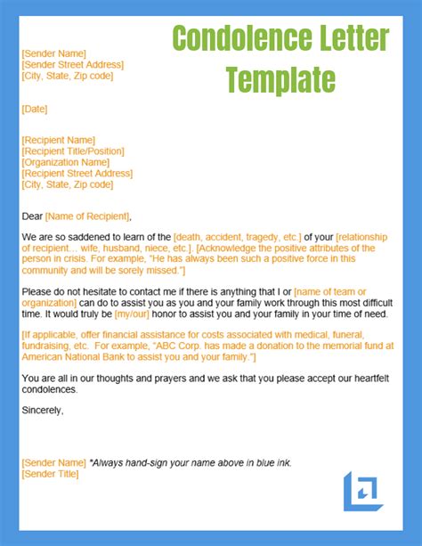 sample sympathy letters master template